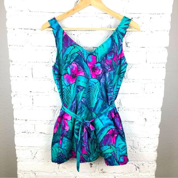 Vintage Maxine Of Hollywood Floral Swim Suit - Picture 1 of 13